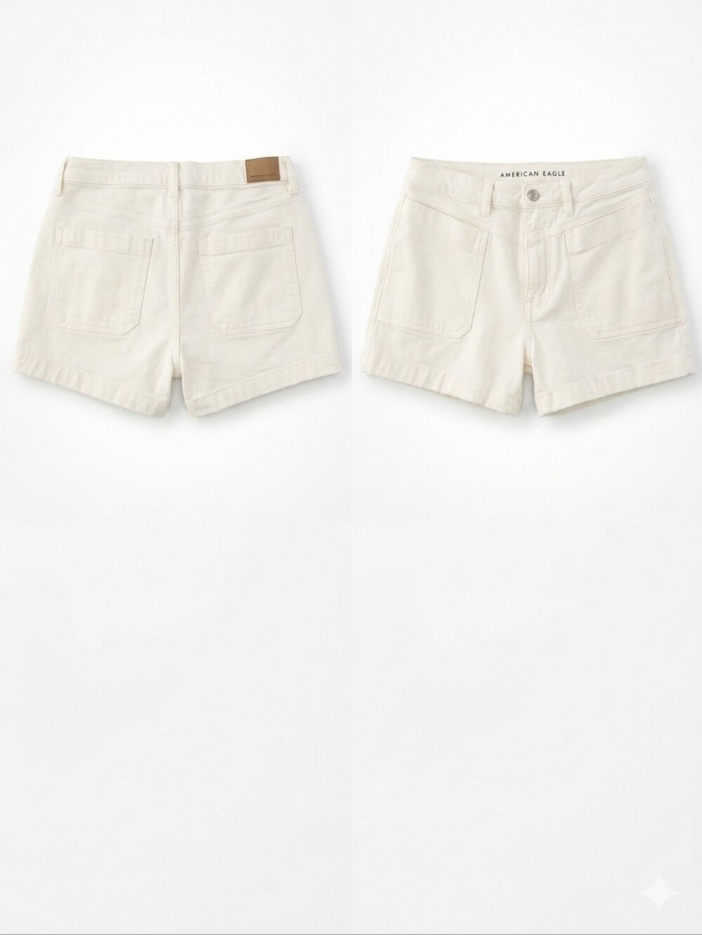 American Eagle Outfitters Women's Cream Utility Jean Shorts